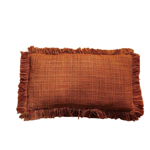 Vintage  Uniqu'uity Nash Handwoven Fringed Rectangular Pillow - Picture 4 of 5